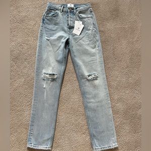 Light Washed Straight Leg Jeans